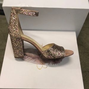 Pink glitter heels one wear good condition